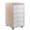 Contemporary Home Living 29.25” Beige and White Storage Cabinet with Five Drawers